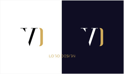 VD, DV, V, D, Abstract letters Logo Monogram