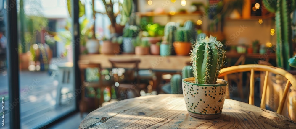 Poster Cactus in an attractive cafe