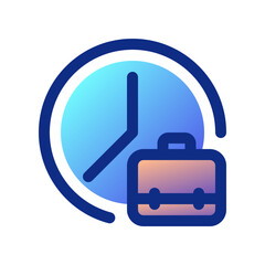 Editable work hour, freelancer, time, briefcase vector icon. Remote work, job, profession. Part of a big icon set family. Perfect for web and app interfaces, presentations, infographics, etc