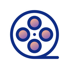 Editable film reel, movie roll vector icon. Movie, cinema, entertainment. Part of a big icon set family. Perfect for web and app interfaces, presentations, infographics, etc