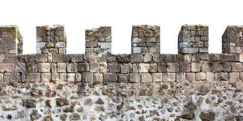 Castle wall, isolated object.