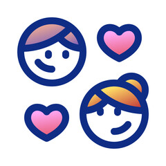 Editable romantic couple vector icon. Wedding, valentine, love, celebration. Part of a big icon set family. Perfect for web and app interfaces, presentations, infographics, etc