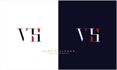 Fototapeta na wymiar VH, HV, V, H, Abstract Letters Logo Monogram