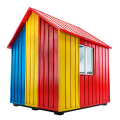 colorful container home, isolated object.