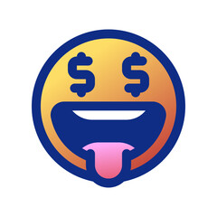 Editable greedy face expression emoticon vector icon. Part of a big icon set family. Part of a big icon set family. Perfect for web and app interfaces, presentations, infographics, etc