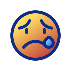 Editable crying, sad tears expression emoticon vector icon. Part of a big icon set family. Part of a big icon set family. Perfect for web and app interfaces, presentations, infographics, etc