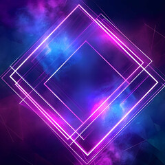 3d render, pink blue neon abstract background with glowing lines, ultraviolet light, laser show, wall reflection