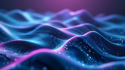Abstract wave moving dots flow particle