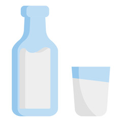 Milk Bottle Flat Icon