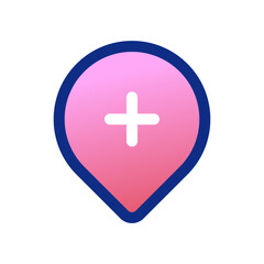Obraz premium Editable add location vector icon. Map, location, navigation. Part of a big icon set family. Perfect for web and app interfaces, presentations, infographics, etc