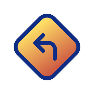 Editable turn left vector icon. Map, location, navigation. Part of a big icon set family. Perfect for web and app interfaces, presentations, infographics, etc