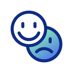 Vector emoticon reaction icon. Black, white background. Perfect for app and web interfaces, infographics, presentations, marketing, etc.