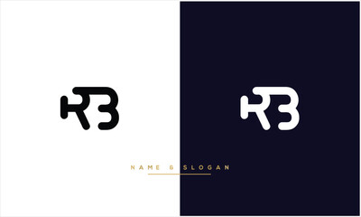 RB, BR, R, B, Abstract Letters Logo Monogram - obrazy, fototapety, plakaty