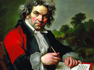 Image of Ludwig van Beethoven, influential composer known for his timeless classical music compositions.