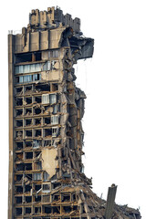 destroyed Skyscraper, isolated object.