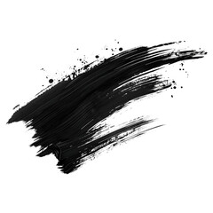 black brush ink clipart on white transparent background