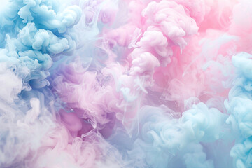An aesthetic background featuring a soft gradient of pastel colors - blush pink, baby blue, and...