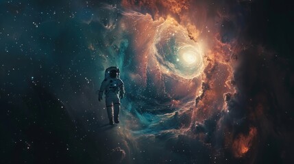 astronaut witnessing meteorites in the middle of orbit generative ai - obrazy, fototapety, plakaty