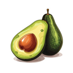 Ripe avocado illustration perfect for avocado toast