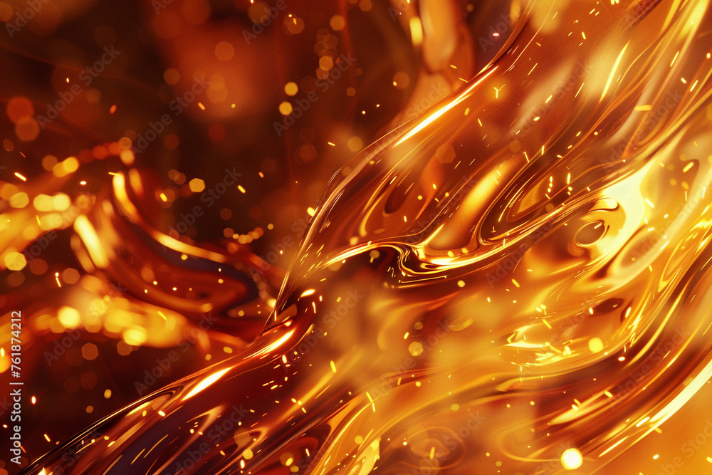 Sticker fiery abstract background with metallic elements and 3d effects