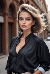 Elegant Woman in Urban Setting