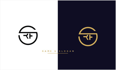 RF, FR, R, F, Abstract Letters Logo Monogram