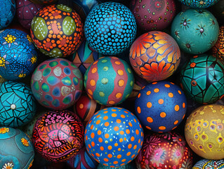 Fototapeta premium Ornate balls, colors provoke memories and feelings