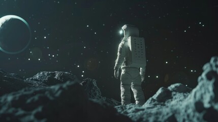 Fototapeta na wymiar astronaut in space generative ai