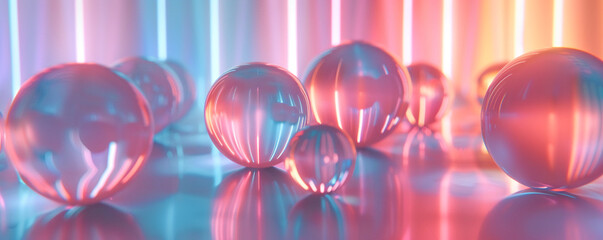 Soft glowing spheres designed for emotional recall - obrazy, fototapety, plakaty