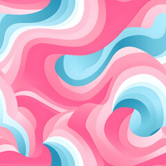 Pink colored wavey pattern seamless digital background flat illustration, endless tile.