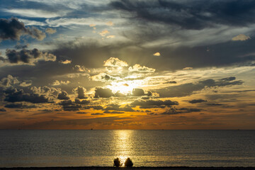 Watching the sunrise over the ocean