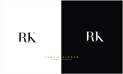 RK, KR,R , K, Abstract letters Logo monogram
