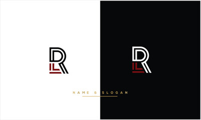 RL, LR,R , L, Abstract Letters Logo Monogram