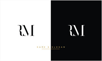 RM, MR, R, M, Abstract Letters Logo monogram