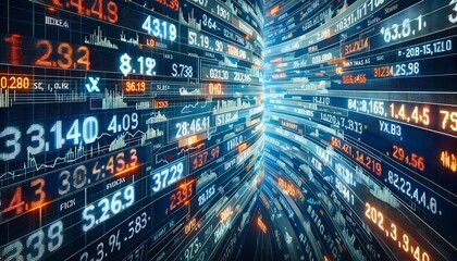 Financial Stock Market Data Visualization background Concept of Investment, Trading, and Economic Analysis
