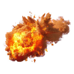 Explosion of fire on transparent background