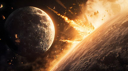 a meteor, massive in size entering the earth's atmosphere