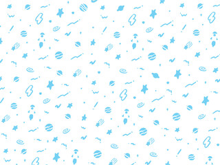 宇宙のポップな手描き風模様　パターン　1色 © Tsubasa