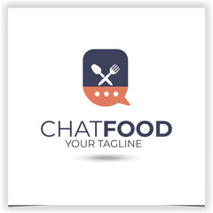 Vector fast food chat logo design template