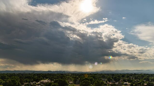 Denver Colorado Cityscape Timelapse Video with Storm Clouds and Sunshine
