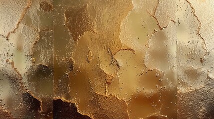 Abstract Marbled Glass Reflection, Warm Golden Tones with Artistic Flair