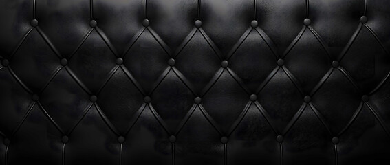 horizontal elegant black leather texture with buttons for patter - obrazy, fototapety, plakaty