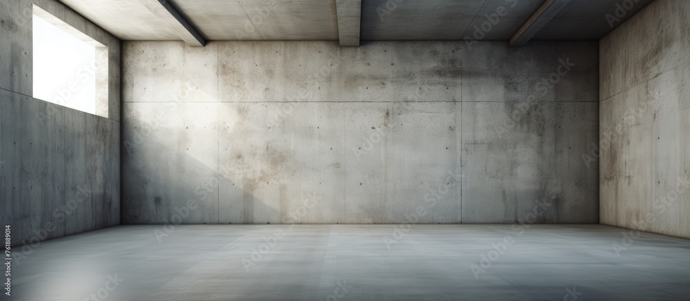 Sticker Abstract empty room interior with concrete walls, floor, and ceiling. 