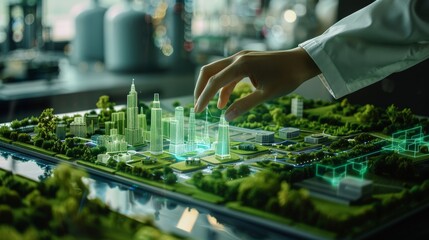 Obraz premium Renewable Energy RealTime Monitoring Navigating the Future of Sustainability in Urban Landscapes