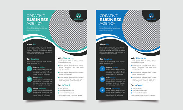 A4 format 2 color flyer or brochure for corporate business advertising vector abstract design,  cover or presentation corporate trendy style, annual report or modern leaflet