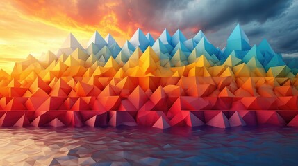 Gradient geometry vintage shape background