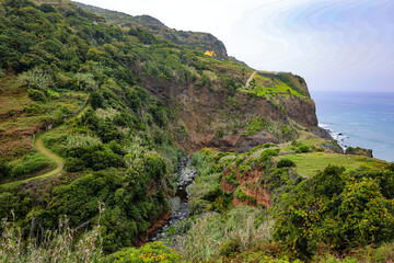 Fototapeta na wymiar Caminho da Entrosa, North Side of Madeira Island, Portugal