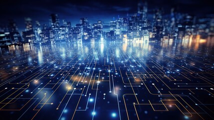 Obraz premium IT technology background that portrays the resilience of digital systems in the face of challenges and disruptions