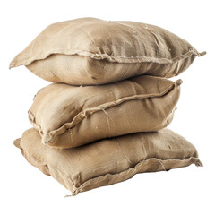 stack of sand bag on transparent background