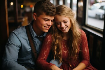 Man and Woman Sitting Together